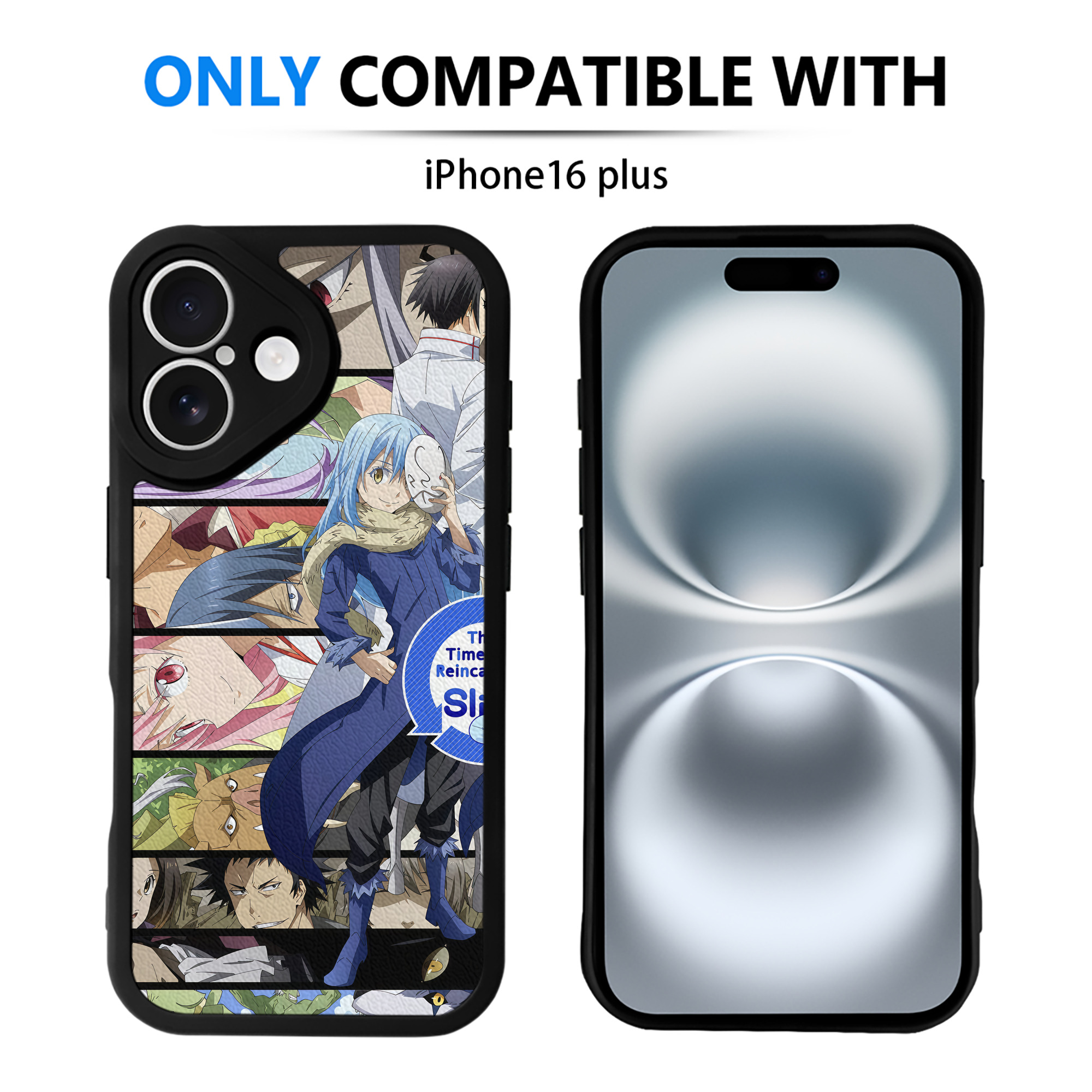 （画像用） 転スラ Regarding Reincarnated to Slime 【iPhone 16シリーズ対応】シリコンスマホケース（レザー調） 材質：シリコン